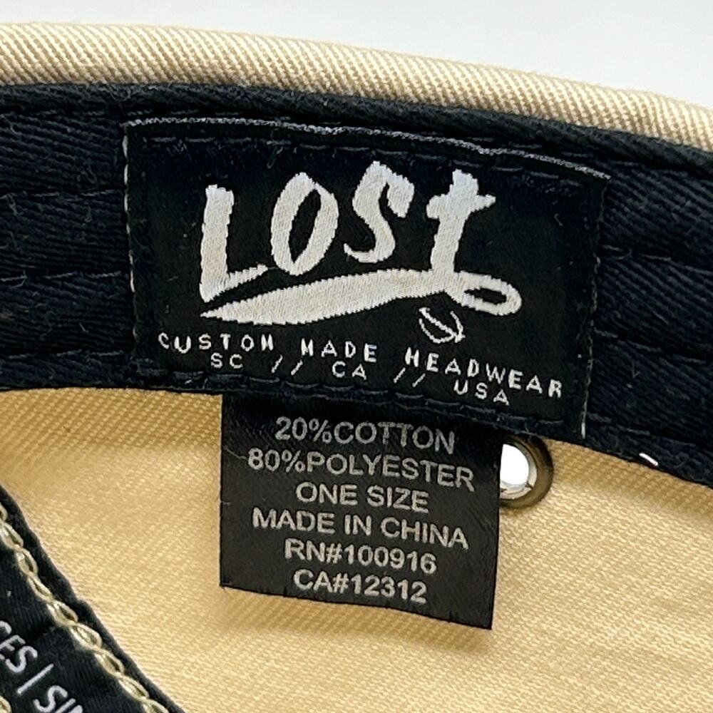 Lost Enterprises Camp Hat Baseball Cap 5 Panel Strapback Beige Surfer Surfing - Picture 9 of 10